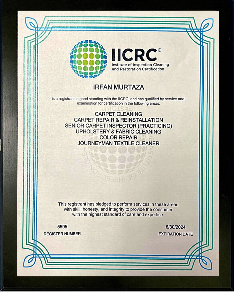 IICRC CERTIFICATE 2023-2024